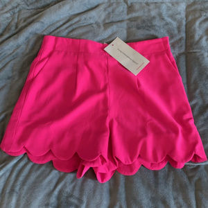 Hot Pink Scalloped Shorts